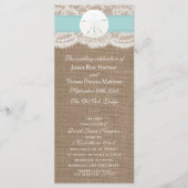 Het Collectie van het Turquoise Sand Dollar Weddin Programmakaart (Voorkant)