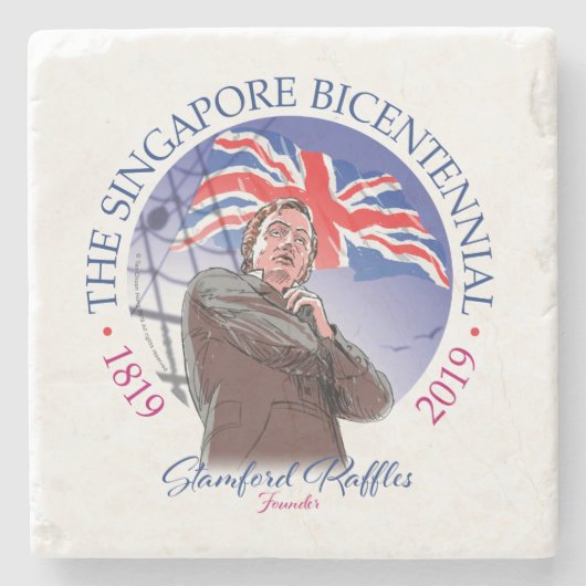 Het Collectie van Singapore Stenen Onderzetter (Voorkant)