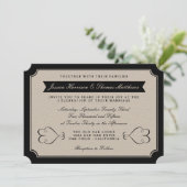 Het Collectie Vintage Wedding Kaart (Staand voorkant)