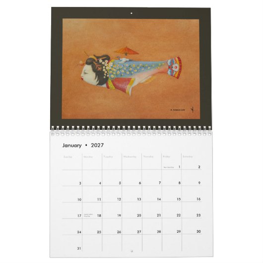 het collectie " vis " kalender (Jan 2027)