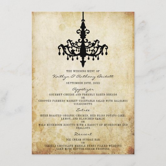 Het  Collectie voor het weduwschap Menu (Voorkant)