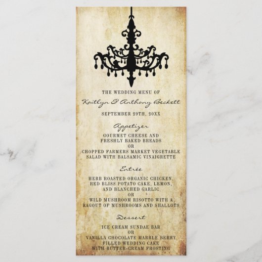 Het  Collectie voor het weduwschap Menu (Voorkant)