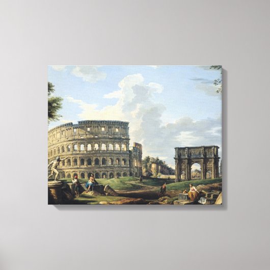 Het Colosseum en de Arch of Constantine Canvas Afdruk (Voorkant)