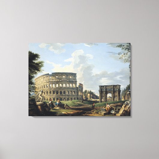 Het Colosseum en de Arch of Constantine Canvas Afdruk (Voorkant)
