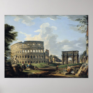 Het Colosseum en de Arch of Constantine Poster