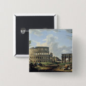 Het Colosseum en de Arch of Constantine Vierkante Button 5,1 Cm (Voorkant /achterkant)