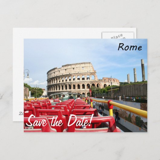 Het Colosseum in Rome Aankondigingskaart (Voorkant / Achterkant)