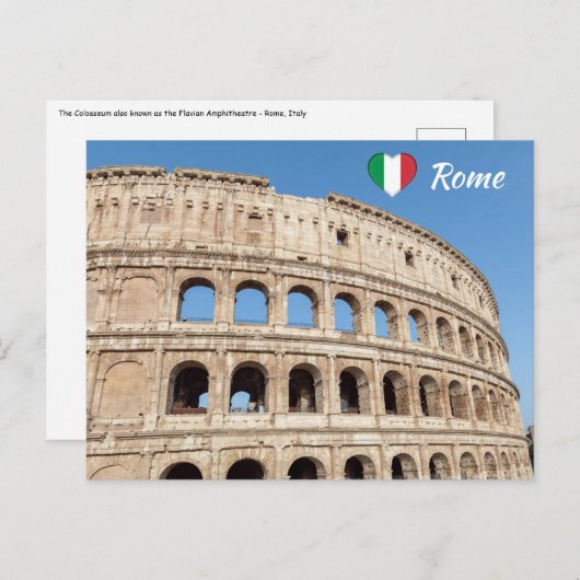 Het Colosseum in Rome, Italië Briefkaart (Voorkant / Achterkant)