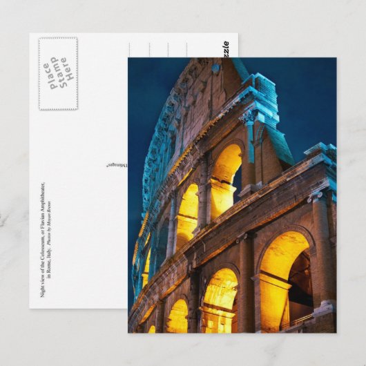 Het Colosseum in Rome, Italië, om acht uur Briefkaart (Voorkant / Achterkant)