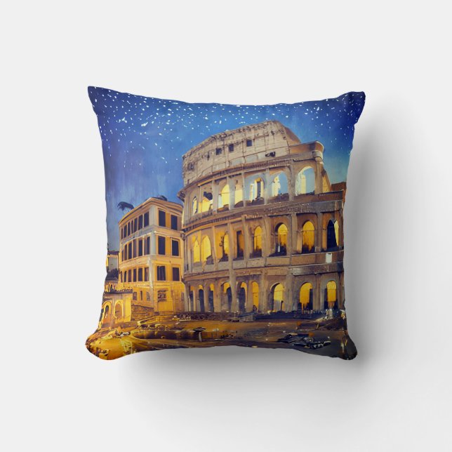 Het Colosseum in Rome 's nachts Kussen (Voorkant)