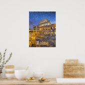 Het Colosseum in Rome 's nachts Poster (Keuken)
