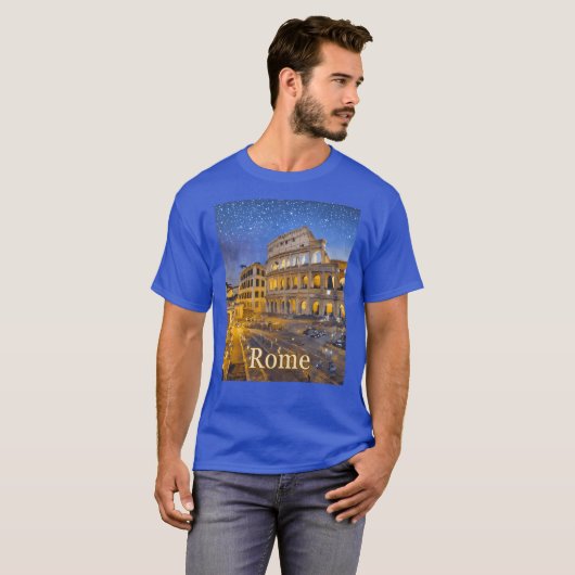 Het Colosseum in Rome 's nachts T-shirt (Voorkant volledig)