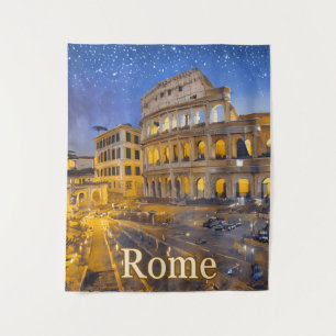 Het Colosseum in Rome 's nachts Wandkleed