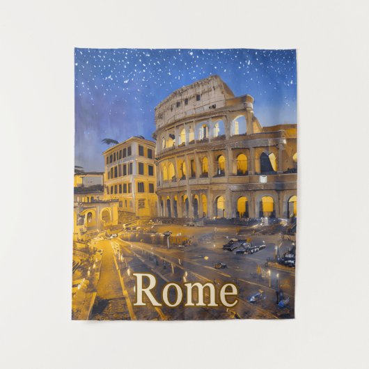 Het Colosseum in Rome 's nachts Wandkleed (Voorkant)