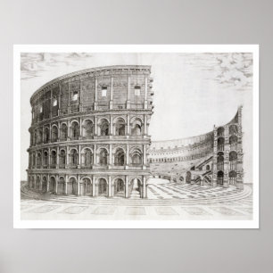 Het Colosseum, ingebouwd in AD 80 (graven) Poster