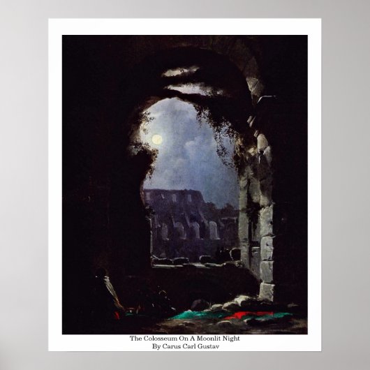 Het Colosseum op een moonlit nacht Poster (Voorkant)
