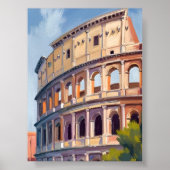 Het Colosseum Rome Aquarel Reis Poster (Voorkant)