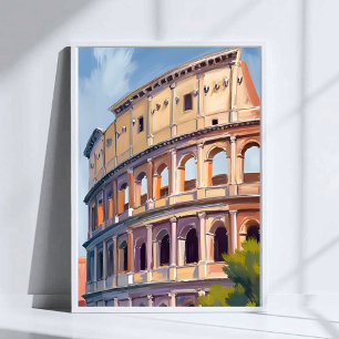 Het Colosseum Rome Aquarel Reis  Poster