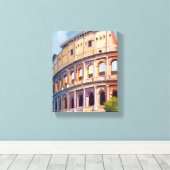 Het Colosseum Rome Aquarel Reizen  Canvas Afdruk (Insitu (Houten vloer))