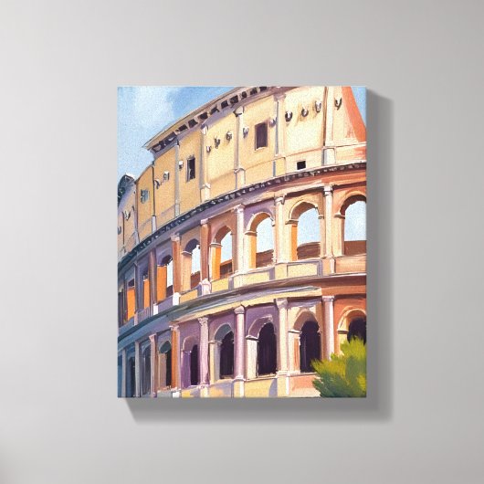 Het Colosseum Rome Aquarel Reizen  Canvas Afdruk (Voorkant)