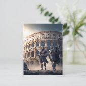 Het Colosseum Rome Italië met Gladiatoren Briefkaart (Staand voorkant)
