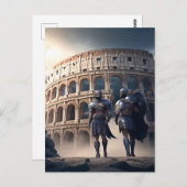 Het Colosseum Rome Italië met Gladiatoren Briefkaart (Voorkant / Achterkant)