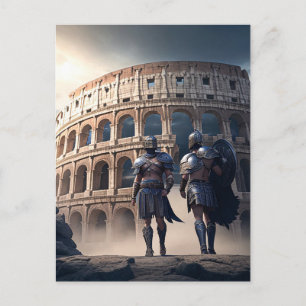 Het Colosseum Rome Italië met Gladiatoren Briefkaart
