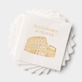 Het Colosseum Rome Italië Paar Namen Folie Servetten (Insitu (Gestapeld))