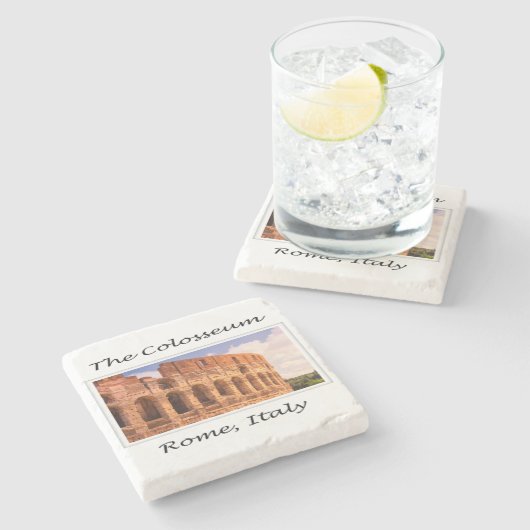Het Colosseum Rome, Italië Stone Onderzetter (Zijkant)