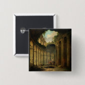 Het Colosseum, Rome (olie op doek) Vierkante Button 5,1 Cm (Voorkant /achterkant)
