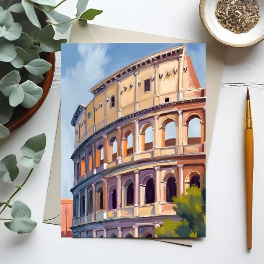Het Colosseum Rome Waterverf Travel Briefkaart
