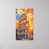 Het Colosseum schilderij bij zonsondergang Rome, I Canvas Afdruk (Voorkant)