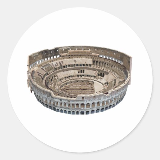 Het Colosseum van Rome: 3D-model: Ronde Sticker (Voorkant)
