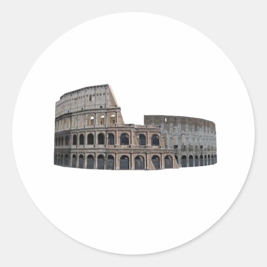 Het Colosseum van Rome: 3D-model: Ronde Sticker (Voorkant)