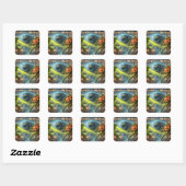 Het Colossus mutant groente vierkante sticker vel (Vel)