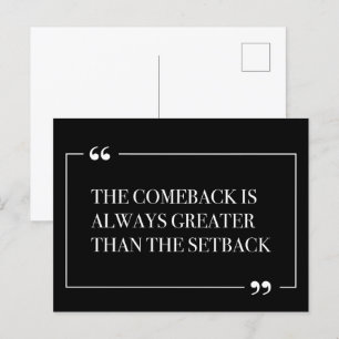 Het comeback is altijd groter dan de terugslag briefkaart