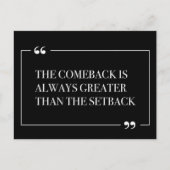 Het comeback is altijd groter dan de terugslag briefkaart (Voorkant)