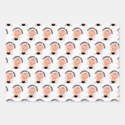 Het "Coming Soon" Baby shower inpakpapier (Voorkant 2)