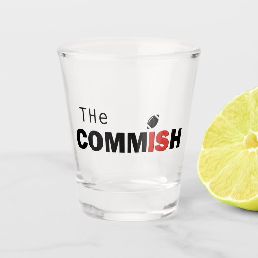 Het Commish Fantasy Football heeft een shot glass  Glas (Voorkant)
