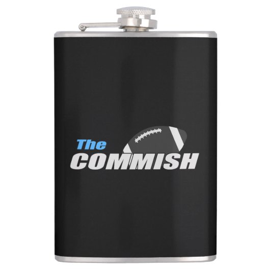 Het Commish Flask Fantasy Football Heupfles (Voorkant)