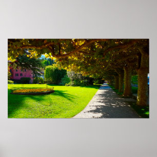 Het Como Bellagio Walkway Autumn in Italië Poster