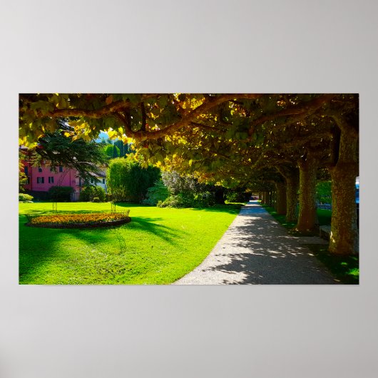 Het Como Bellagio Walkway Autumn in Italië Poster (Voorkant)