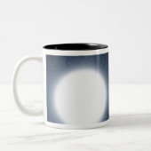 Het concept dat van de kunstenaar het binaire ster tweekleurige koffiemok (Links)