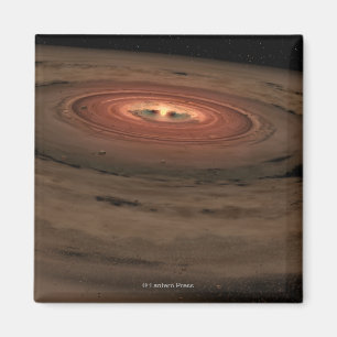 Het concept mini-zonnestelsel van kunstenaars in h magneet