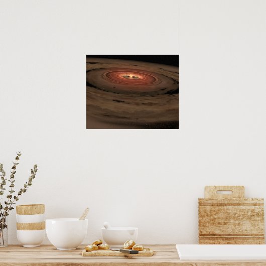 Het concept mini-zonnestelsel van kunstenaars in h poster (Keuken)