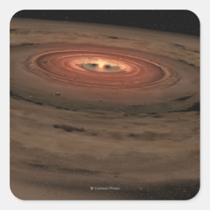 Het concept mini-zonnestelsel van kunstenaars in h vierkante sticker