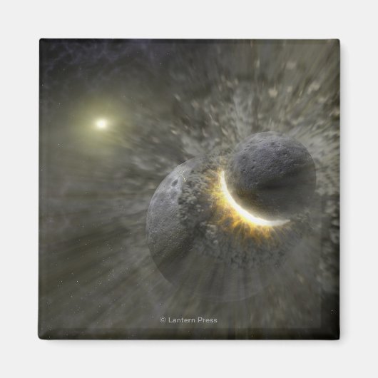 Het concept ruimtevaartbotsing van kunstenaars in magneet (Voorkant)