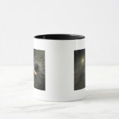 Het concept ruimtevaartbotsing van kunstenaars in  mok (Midden)