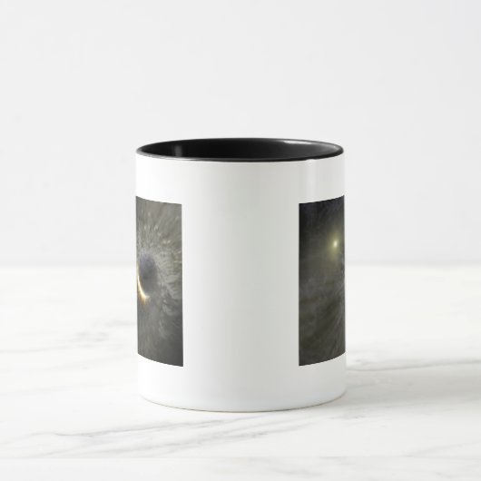 Het concept ruimtevaartbotsing van kunstenaars in  mok (Midden)