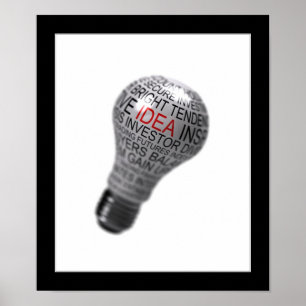 Het concept van de gloeilamp poster